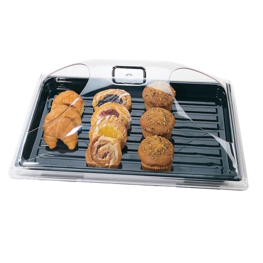 Cambro Camwear Clear Dome Cover With Two Ends Cut, 21 7 X 14 3/4 X 8 Inch