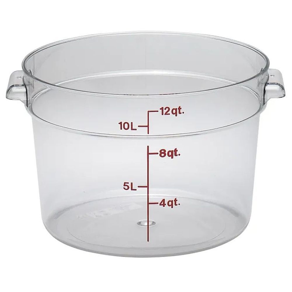 Cambro Camwear Classic Camrounds Clear Polycarbonate Round Food Storage Container, 12 Quart Capacity -- 6 Per Case