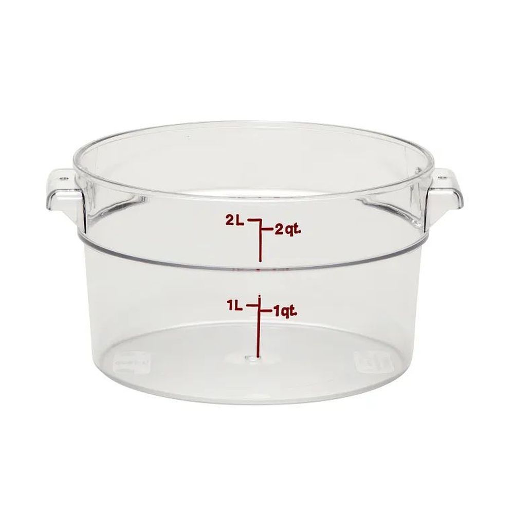 Cambro Camwear Classic Camrounds Clear Polycarbonate Round Food Storage Container, 2 Quart Capacity -- 12 Per Case