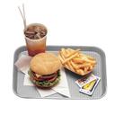 Cambro Polypropylene Pearl Gray Fast Food Tray, 13 9/16 x 10 7/16 inch -- 24 per case.