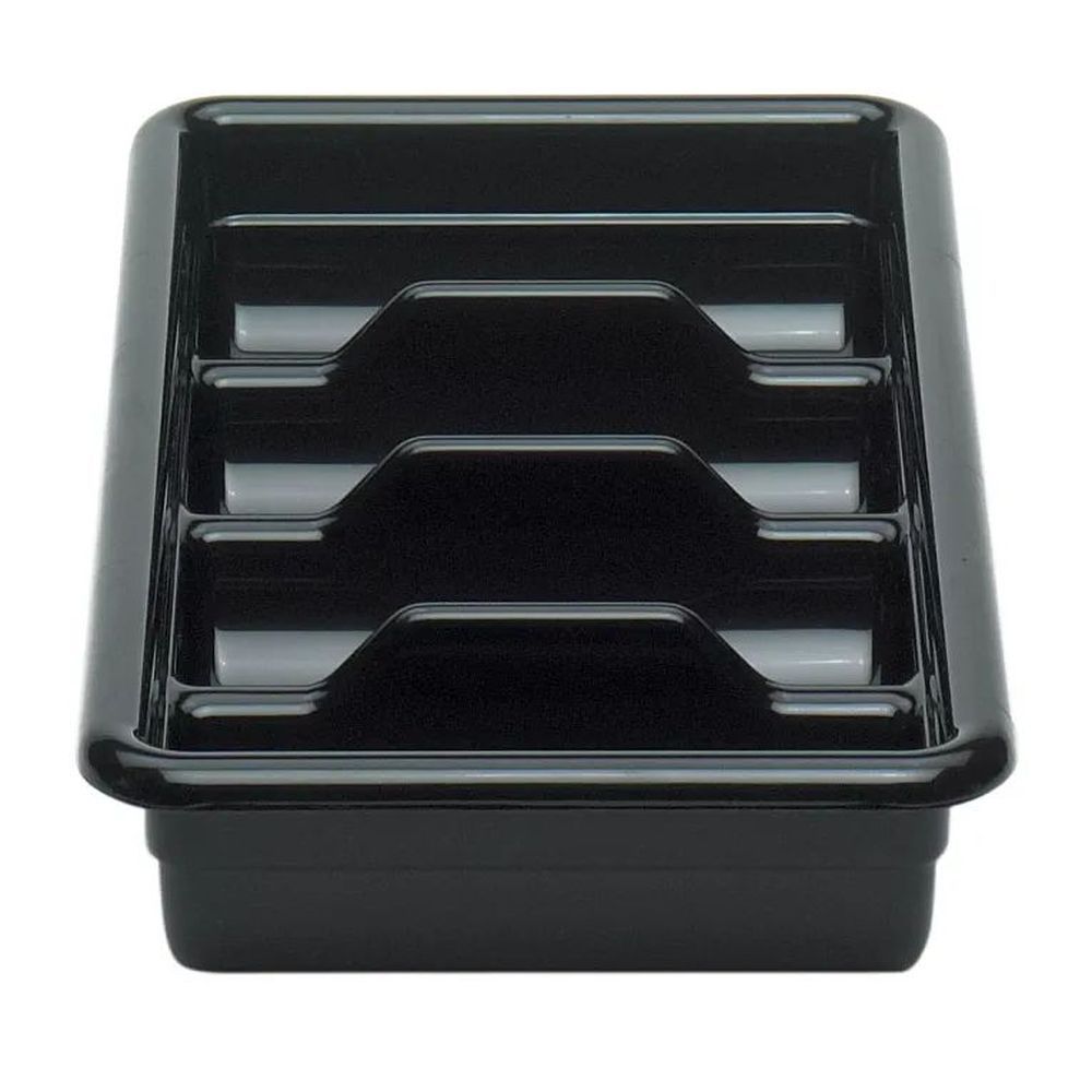 Cambro Cambox Black Regal 4 Compartment Cutlery Bus Box, 11 3/8 X 20 7/16 X 3 3/4 Inch -- 12 Per Case
