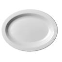 Cambro Camwear White Narrow Rim Oval Platter, 12 inch Diameter -- 24 per case.