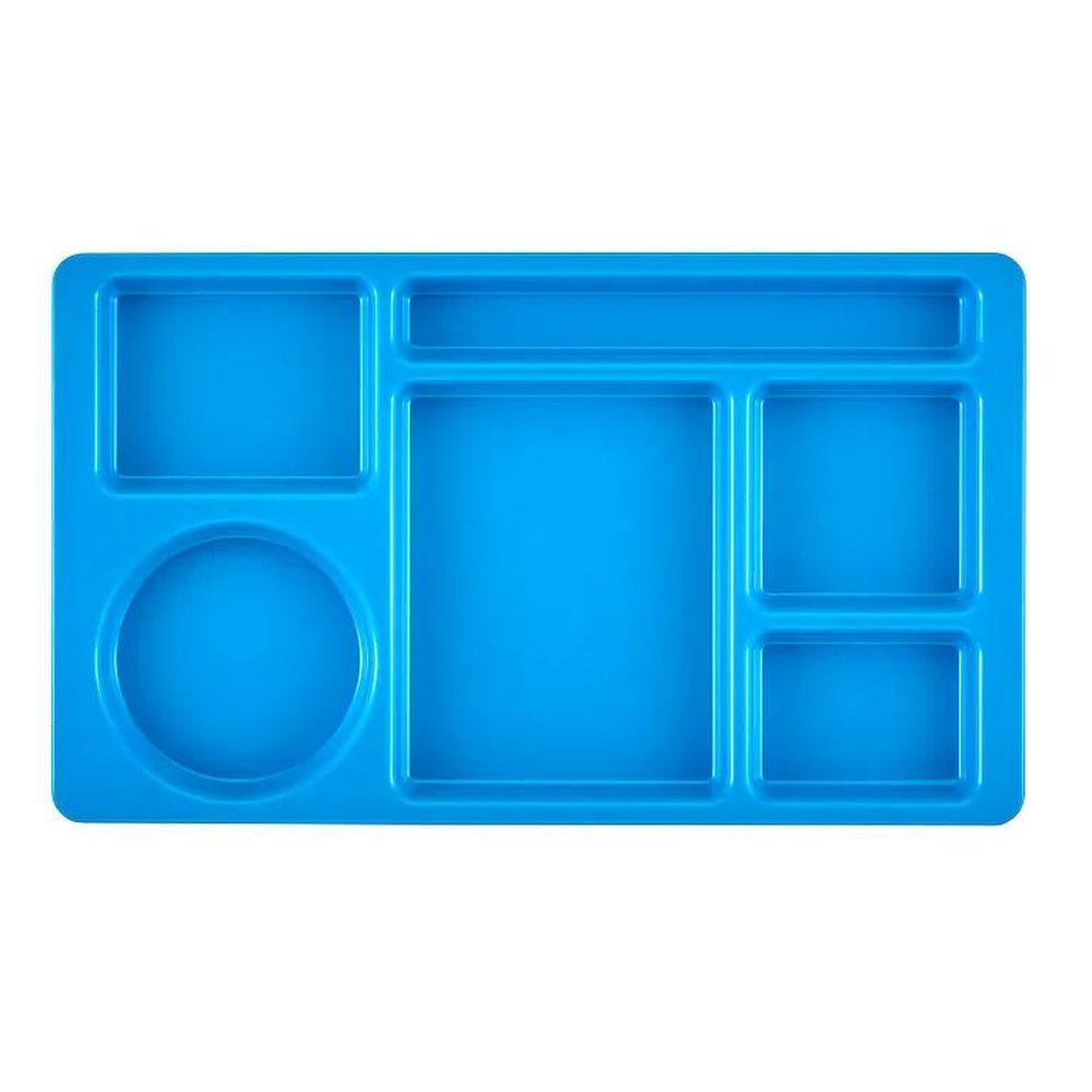 Cambro Camwear Blue Polycarbonate 2 X 2 Six Compartment School Tray, 15 X 8 3/4 Inch -- 24 Per Case