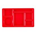 Camwear 2 x 2 Six Compartment Polycarbonate School Tray, Red, 8 3/4 x 15 inch -- 24 per case.