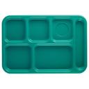 Cambro Budget 6 Compartment School Tray, Teal, 10 x 14 inch -- 24 per case.