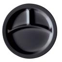 Cambro Camwear Black Narrow Rim Three Compartment Plate, 9 inch Diameter -- 48 per case.