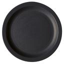 Cambro Camwear Black Narrow Rim Plate, 8 1/4 inch Diameter -- 48 per case.