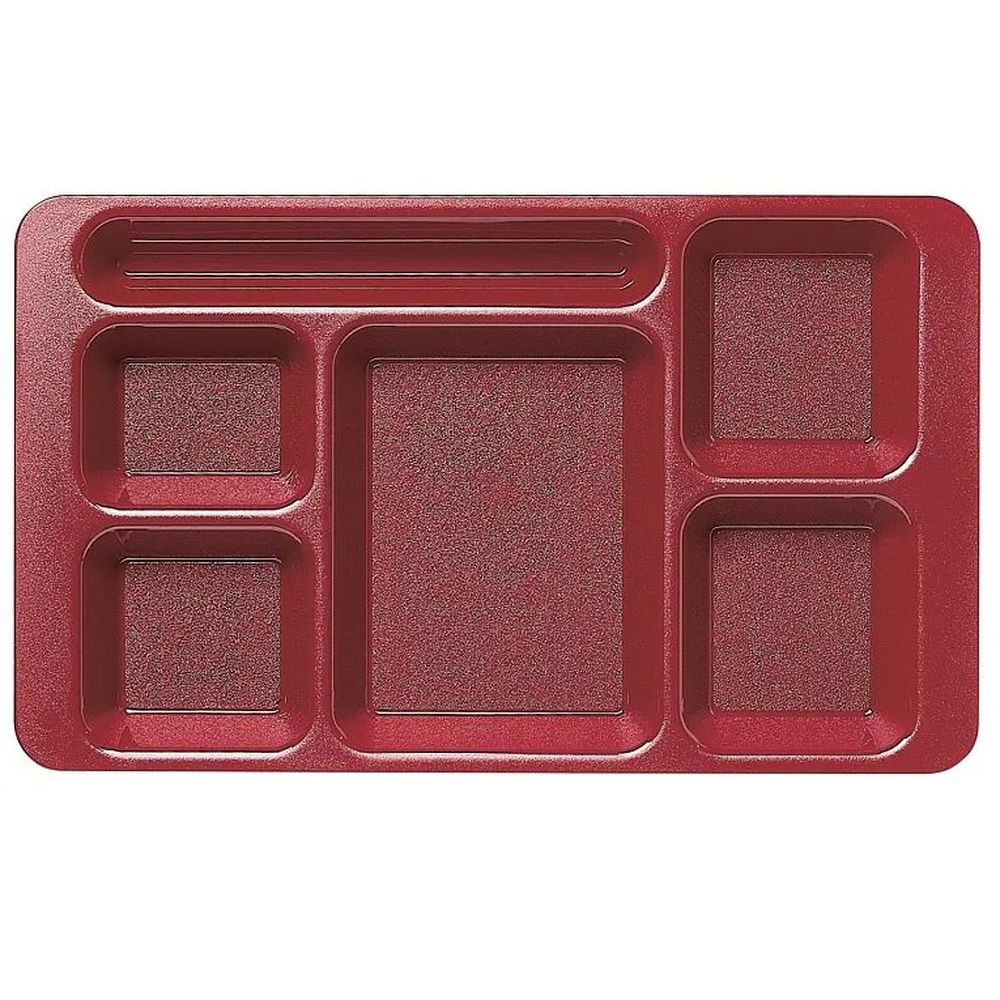 Cambro Camwear Cranberry Polycarbonate 2 X 2 Compartment School Tray, 15 X 9 Inch -- 24 Per Case