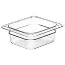 Camwear One Sixth Size Food Pan, Clear, 1.1 Quart -- 6 per case.