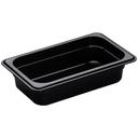 H Pan One Fourth Size Food Storage Pan, Black, 6 3/8 x 10 7/16 x 2 1/2 inch -- 6 per case.