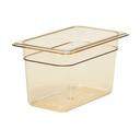 H Pan One Fourth Size Food Storage Pan, Amber, 6 3/8 x 10 7/16 x 6 inch -- 6 per case