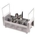 Soft Gray Cambro Camrack Half Size 8 Compartment Flatware Basket with Handle -- 6 per case.