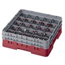 Cambro Camrack Polypropylene Cranberry Full Size 25 Compartment Glass Rack, 5 1/4 inch -- 4 per case.