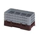Cambro Camrack Polypropylene Brown Half Size 8 Compartment Glass Rack, 6 7/8 inch -- 3 per case.