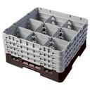 Cambro Camrack Polypropylene Brown Full Size 9 Compartment Glass Rack, 8 1/2 inch -- 2 per case.