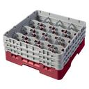 Cambro Camrack Polypropylene Cranberry Full Size 16 Compartment Glass Rack, 6 7/8 inch -- 3 per case.
