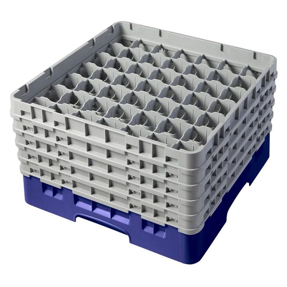 Cambro Camrack Navy Blue Plastic Full Size 49 Compartment Glass Rack For 2 7?16 X 10 1/8 Inch Glass, 19 3?4 X 19 3?4 X 12 1/8 Inch -- 2 Per Case
