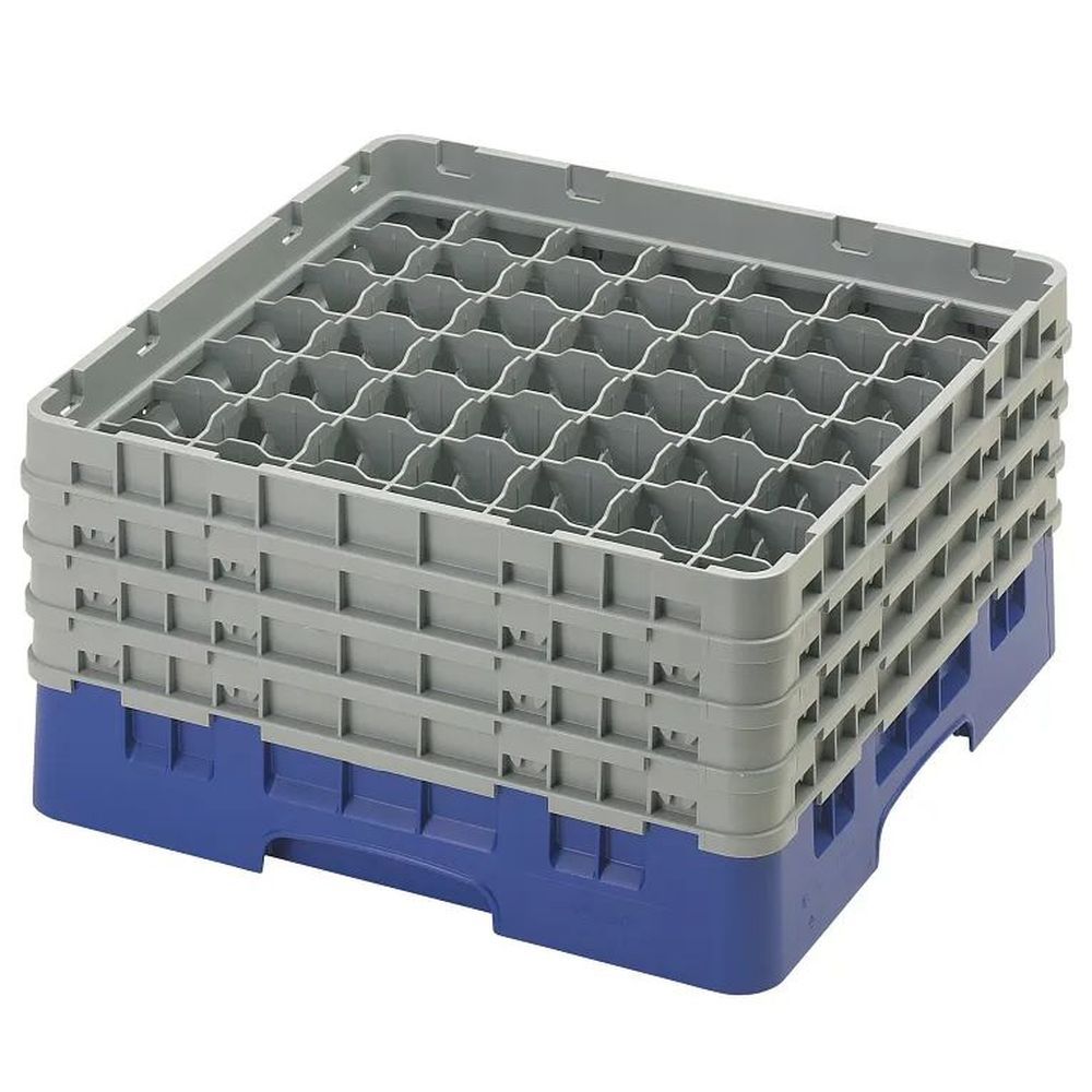 Cambro Camrack Navy Blue Plastic Full Size 49 Compartment Glass Rack For 2 7?16 X 8 1/2 Inch Glass, 19 3?4 X 19 3?4 X 10.5 Inch -- 2 Per Case