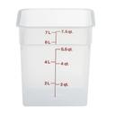 Translucent Cambro Camsquares Winter Rose Plastic Square Container, 8 Quart -- 6 Per Case.
