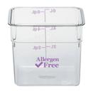 Cambro Camwear CamSquares Polycarbonate Allergen Free Purple Food Storage Container, 6 Quart -- 6 per case.