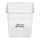 Cambro Camwear CamSquares Polycarbonate Allergen Free Purple Food Storage Container, 8 Quart -- 6 per case.