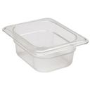 Cambro Camwear Polycarbonate Clear Eighth Size Food Pan, 2 1/2 inch -- 6 per case.