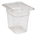 Cambro Camwear Polycarbonate Clear Eighth Size Food Pan, 6 inch -- 6 per case.