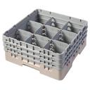Cambro Camrack Polypropylene Beige Full Size 9 Compartment Glass Rack, 6 7/8 inch -- 3 per case.