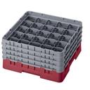 Cambro Camrack Polypropylene Cranberry Full Size 25 Compartment Glass Rack, 9 3/8 inch -- 2 per case.