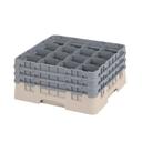 Cambro Camrack Polypropylene Beige Full Size 16 Compartment Glass Rack, 7 3/4 inch -- 3 per case.
