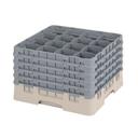 Cambro Camrack Polypropylene Beige Full Size 16 Compartment Glass Rack, 11 inch -- 2 per case.