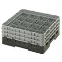 Cambro Camrack Polypropylene Black Full Size 16 Compartment Glass Rack, 6 7/8 inch -- 3 per case.