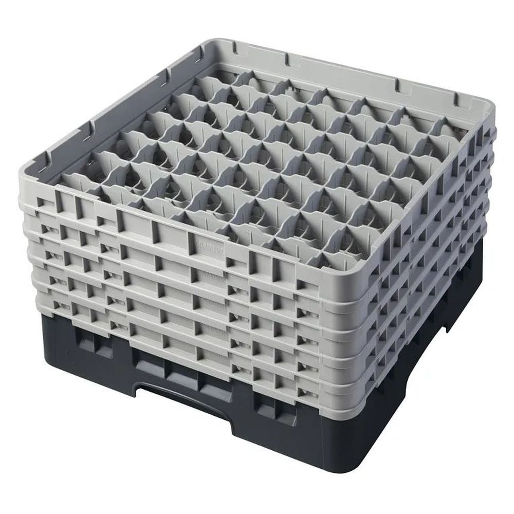 Cambro Camrack Black Plastic Full Size 49 Compartment Glass Rack For 2 7?16 X 10 1/8 Inch Glass, 19 3?4 X 19 3?4 X 12 1/8 Inch -- 2 Per Case