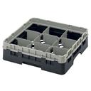 Cambro Camrack Polypropylene Black Full Size 9 Compartment Glass Rack, 3 5/8 inch -- 5 per case.