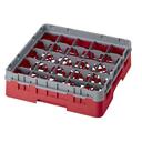Cambro Camrack Polypropylene Rose Red Full Size 25 Compartment Glass Rack, 3 5/8 inch -- 5 per case.