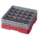 Cambro Camrack Polypropylene Rose Red Full Size 25 Compartment Glass Rack, 5 1/4 inch -- 4 per case.