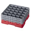 Cambro Camrack Polypropylene Rose Red Full Size 25 Compartment Glass Rack, 7 3/4 inch -- 3 per case.