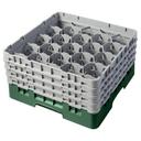 Cambro Camrack Polypropylene Sherwood Green Full Size 20 Compartment Glass Rack, 8 1/2 inch -- 2 per case.