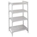 Cambro Camshelving Premium Speckled Gray 4 Vented Shelf Stationary Starter Unit, 18 x 42 x 72 inch