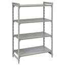 Cambro Camshelving Premium Speckled Gray 4 Solid Shelf Stationary Starter Unit, 18 x 24 x 72 inch