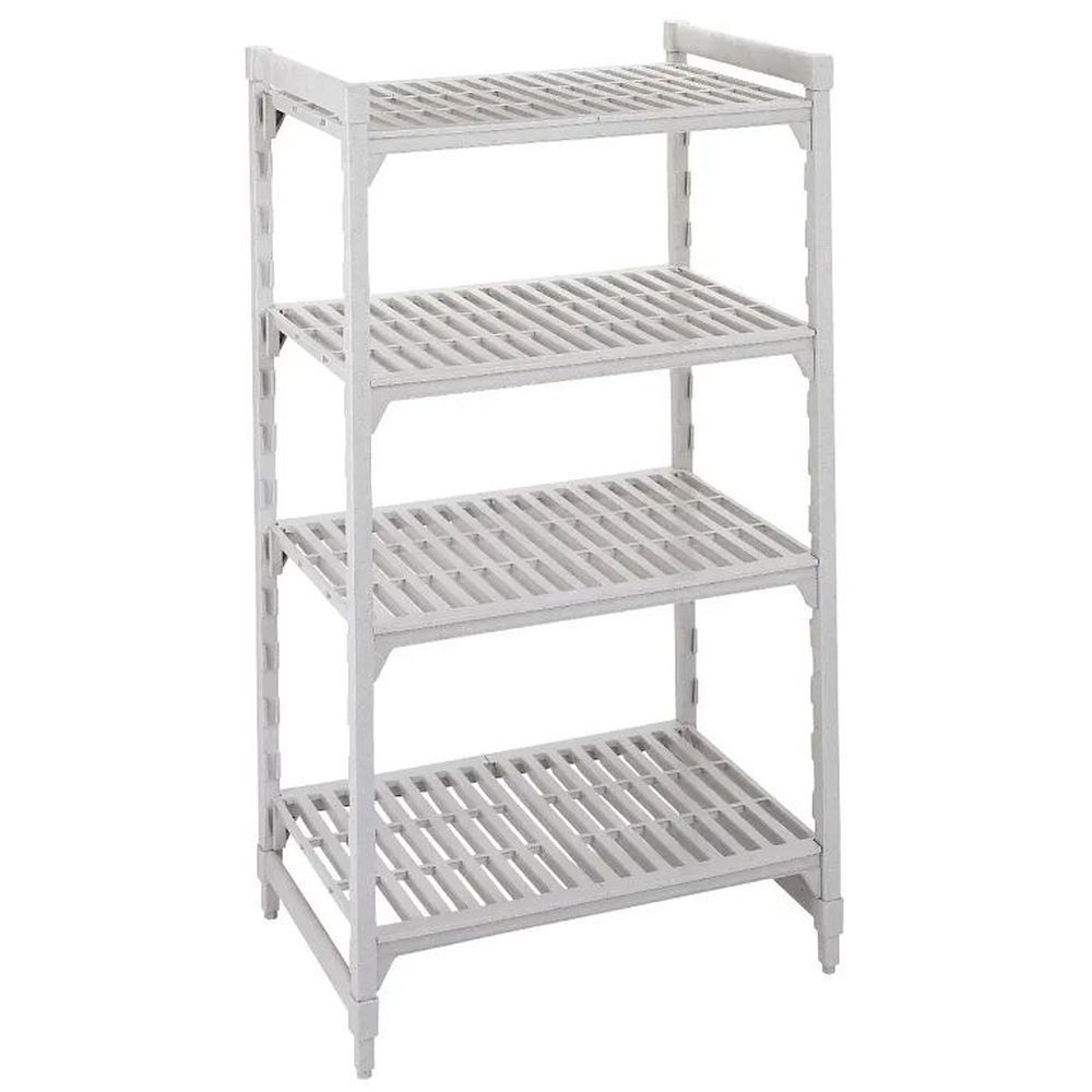 Cambro Camshelving Premium Speckled Gray Polypropylene 4 Vented Shelf Stationary Starter Unit, 21 X 24 X 64 Inch
