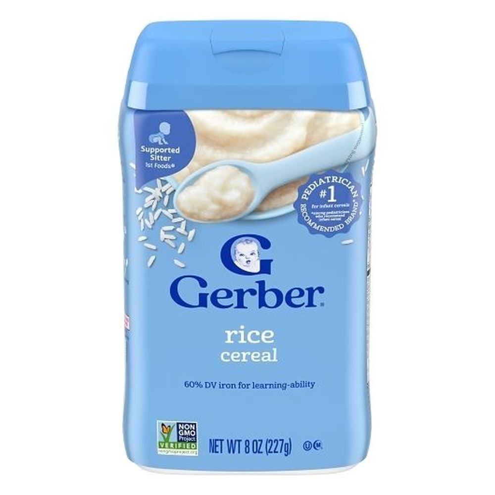 Gerber Non-Gmo Natural Rice Cereal Baby Food, 8 Ounce -- 6 per case