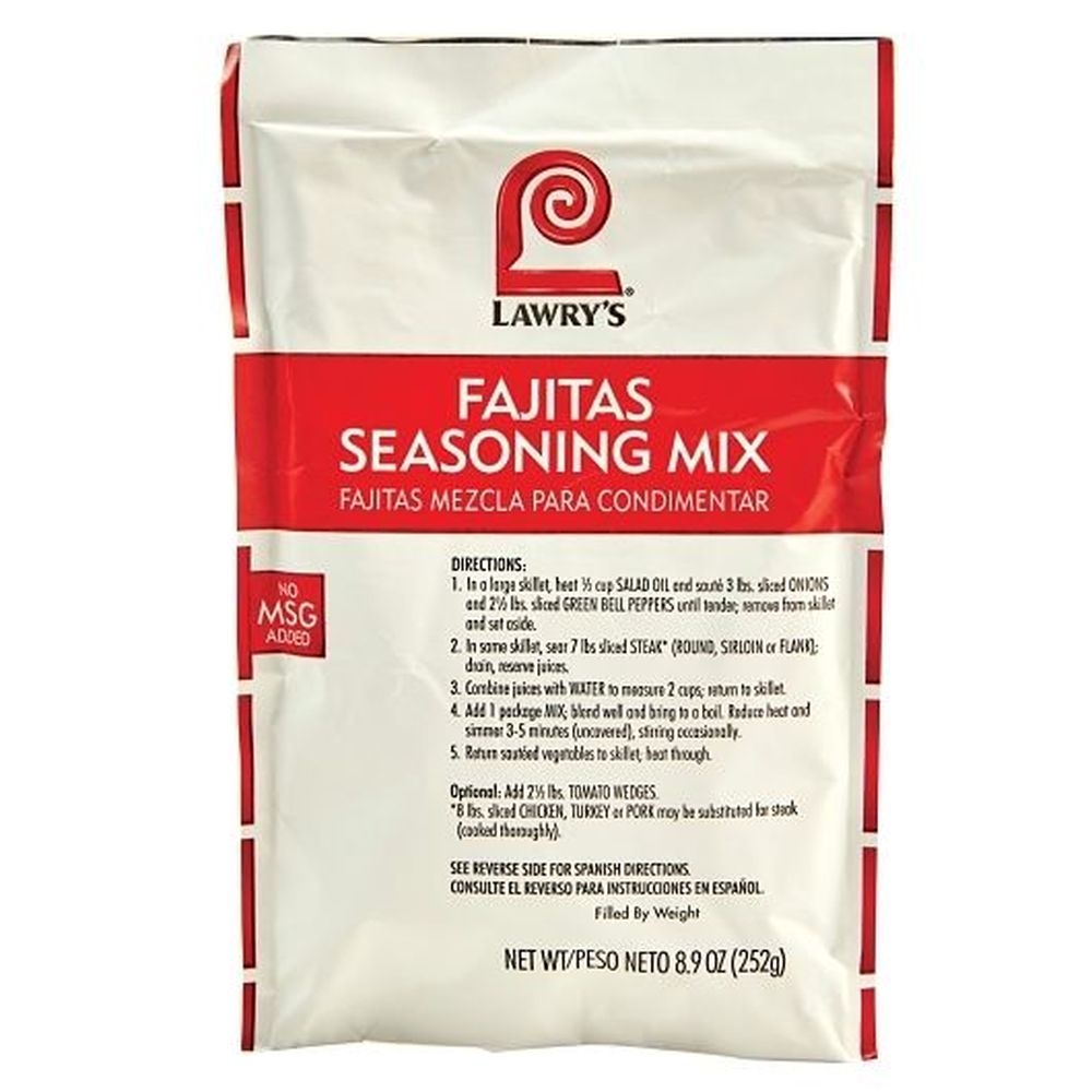 Lawry`s Fajitas Seasoning Mix, 8.9 oz. -- 6 per case