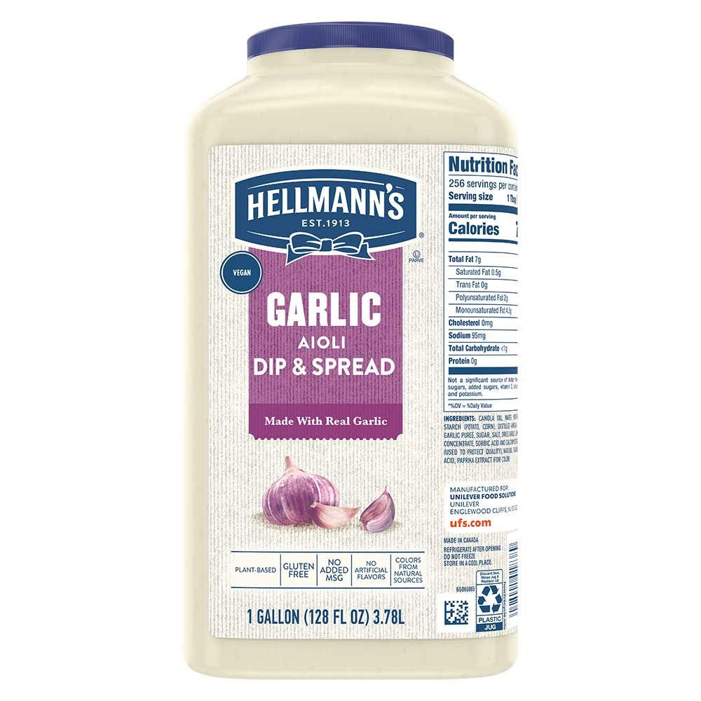 Hellmann's Garlic Aioli Spread & Dressing, 1 Gallon -- 2 Per Case