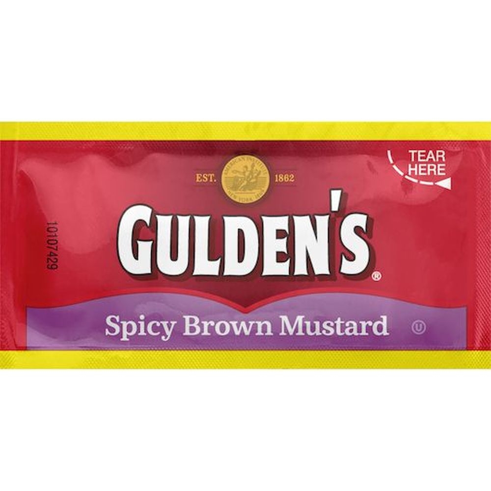 Guldens Spicy Brown Mustard, 0.32 Ounce Portion Control Packet -- 500 per case.
