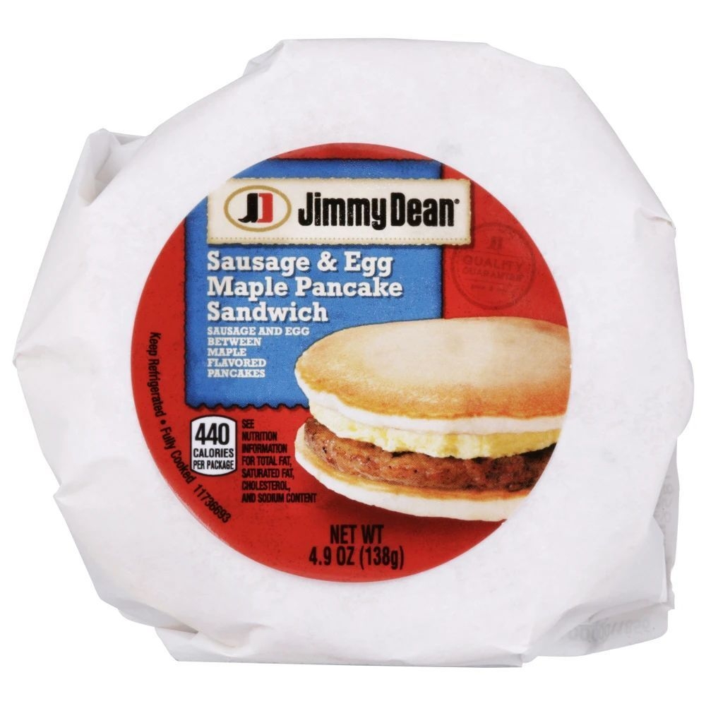 Jimmy Dean Egg Pancake and Sausage Sandwich, 4.9 Ounce -- 12 per case.
