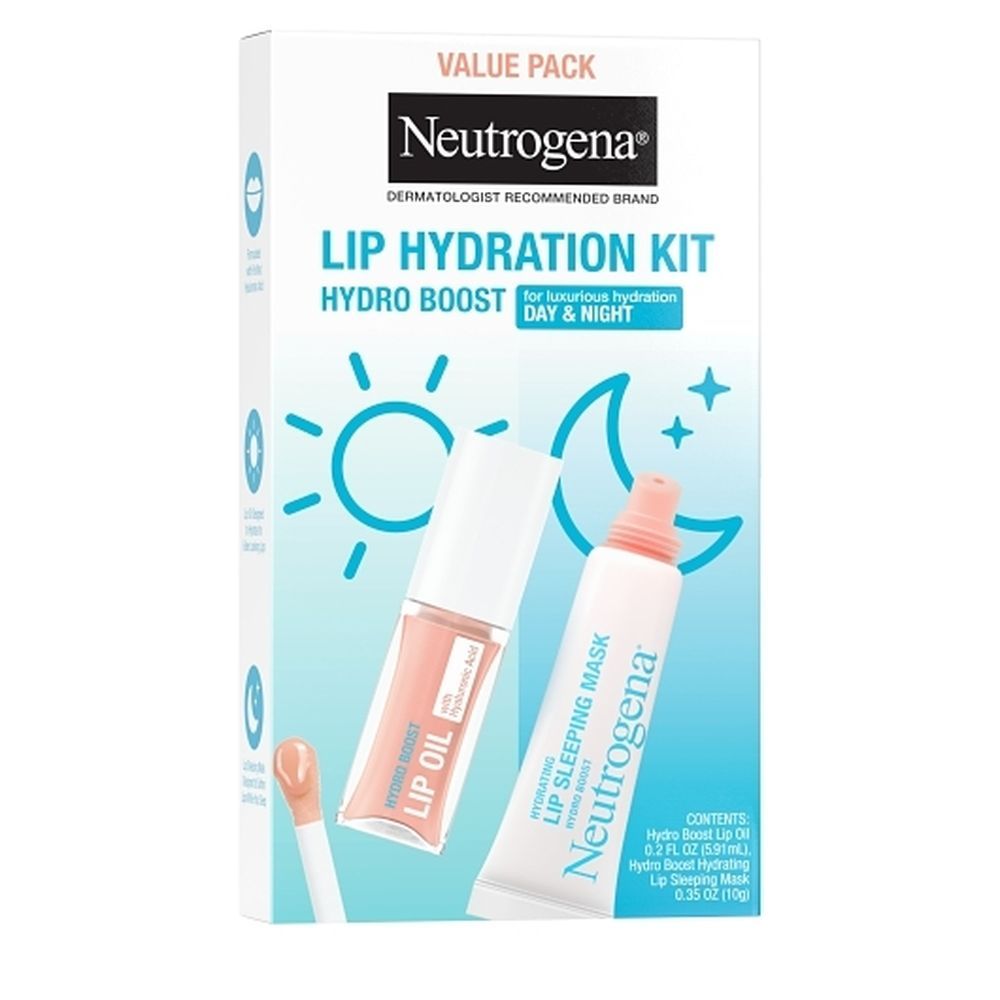 Neutrogena Lip Sleep Mask And Lip Plump Oil - Gift Set -- 12 Per Case