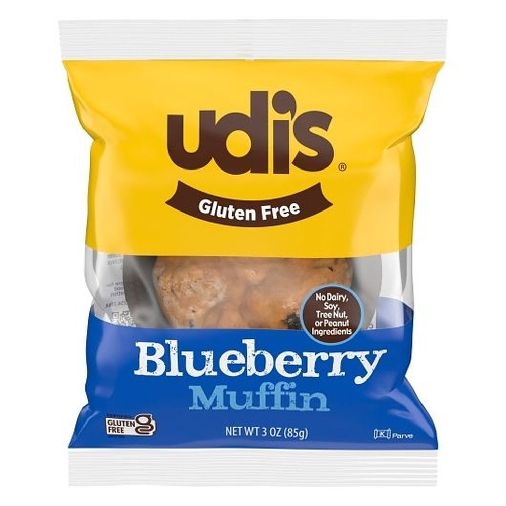 Udis Gluten Free Blueberry Muffin, 3 Ounce -- 36 per case.