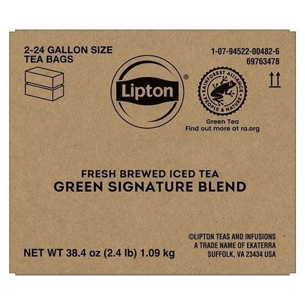 Lipton Signature Blend Fresh Brewed Unsweetened Iced Green Tea, 48 Gallon