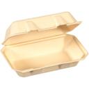 Tellus No PFAs Added Bagasse Hoagie Clamshell Container, 9 x 6 inch - 50 per pack -- 4 packs per case